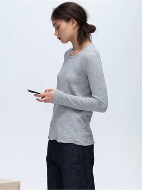 Anthony Thomas Melillo Slub Jersey Long Sleeve Destroyed Wash Tee Women’s Medium